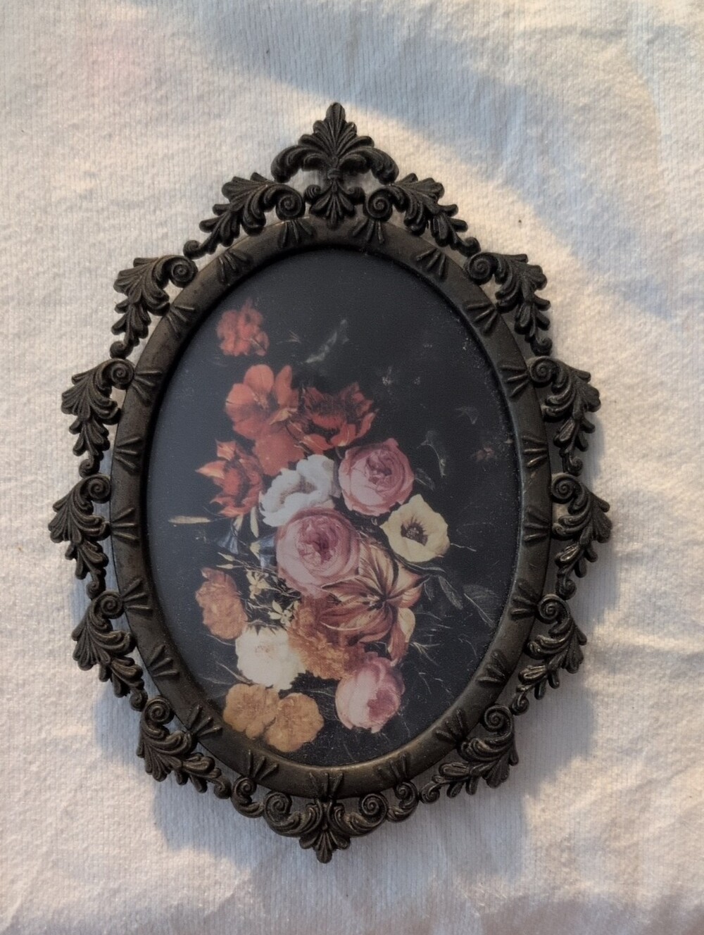 Ornate Black Floral Oval Wall Frame - Home Accents